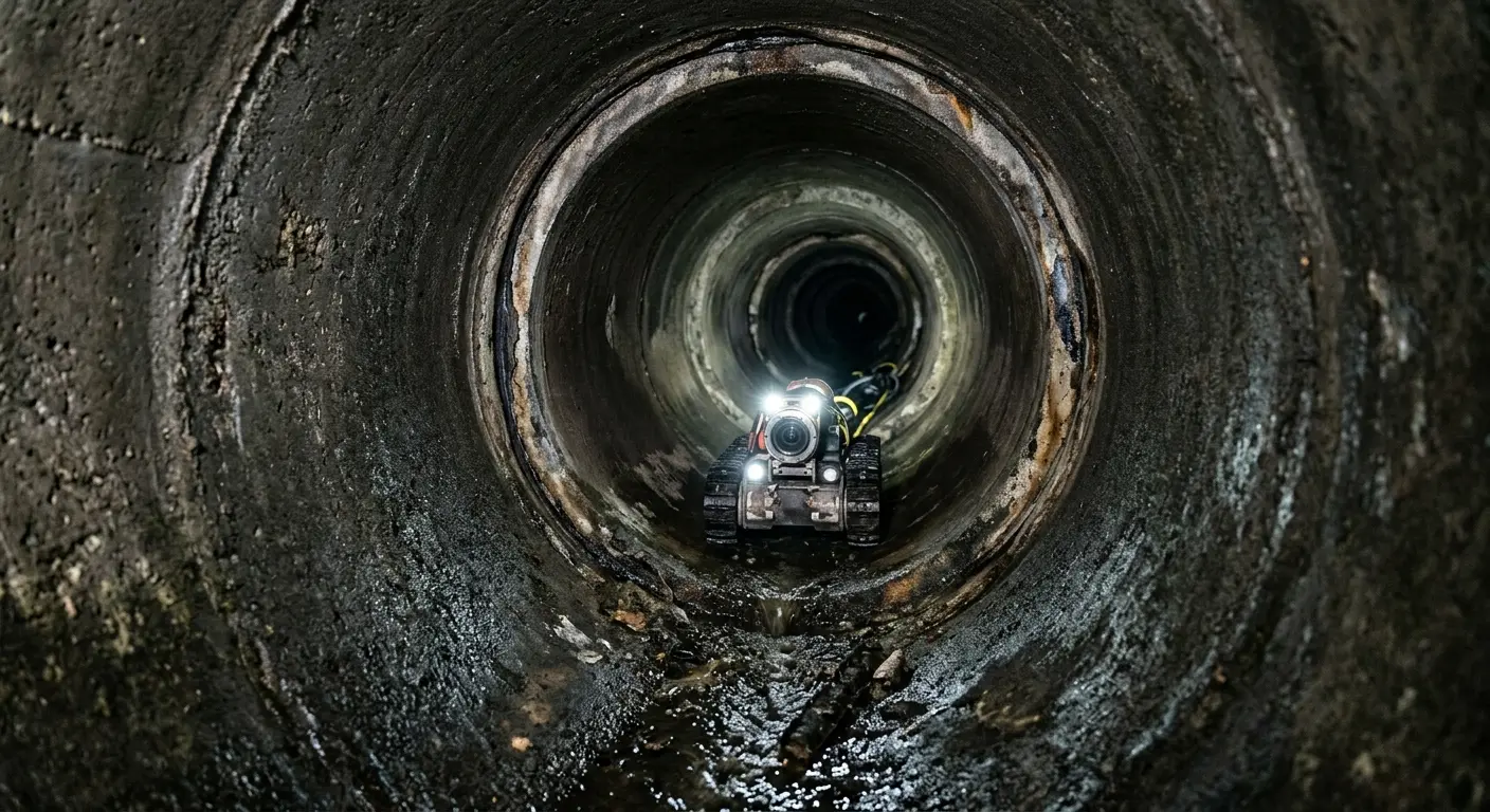 Robotic sewer camera inspecting pipe interior for Sewer Line Repair in International Falls
